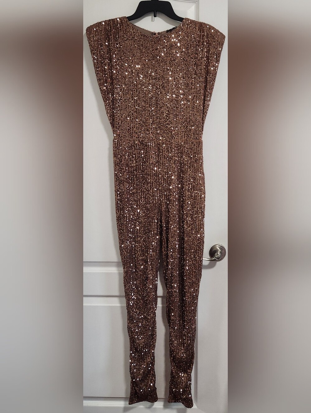 Sparkle And Snatched Shoulder Pad Jumpsuit (Fashion Nova)